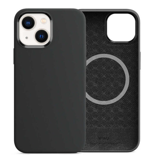 Apple iPhone 13 Case Wiwu M-safe Magnetic Silicone Cover Black 