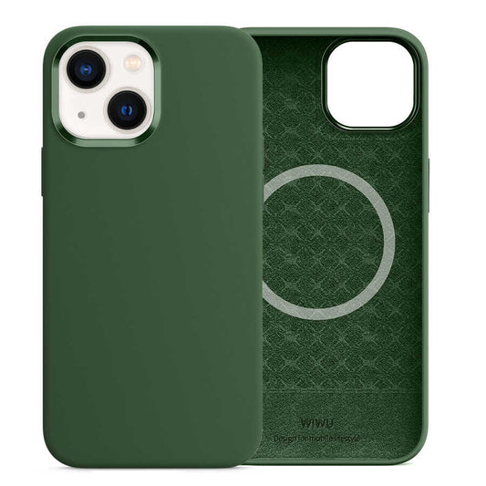 Apple iPhone 13 Case Wiwu M-safe Magnetic Silicone Cover Green 