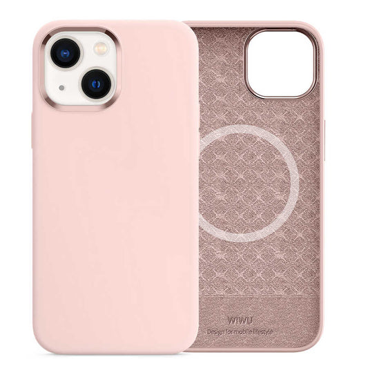Apple iPhone 13 Case Wiwu M-safe Magnetic Silicone Cover Pink Clear 