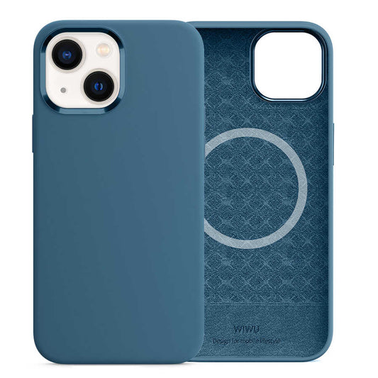 Apple iPhone 13 Case Wiwu M-safe Magnetic Silicone Cover Blue 