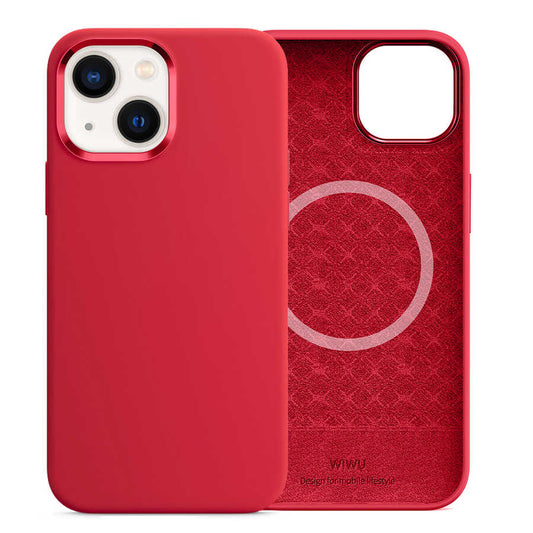 Apple iPhone 13 Case Wiwu M-safe Magnetic Silicone Cover Red 