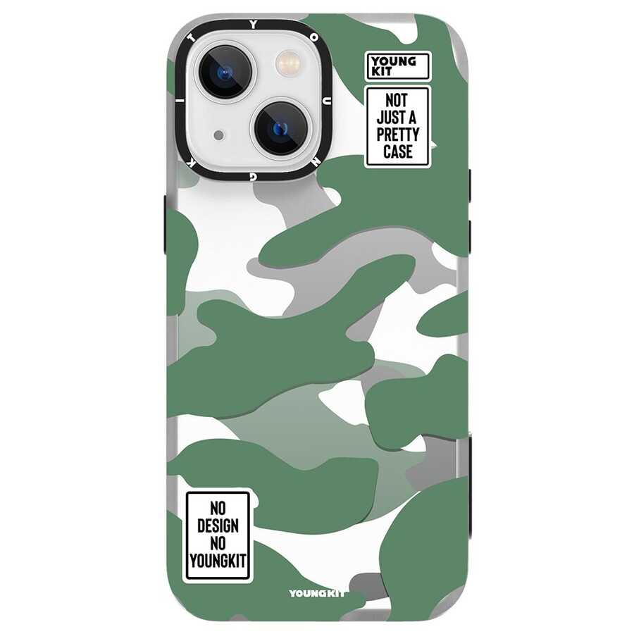 Apple iPhone 13 Case YoungKit Camouflage Series Cover Green 