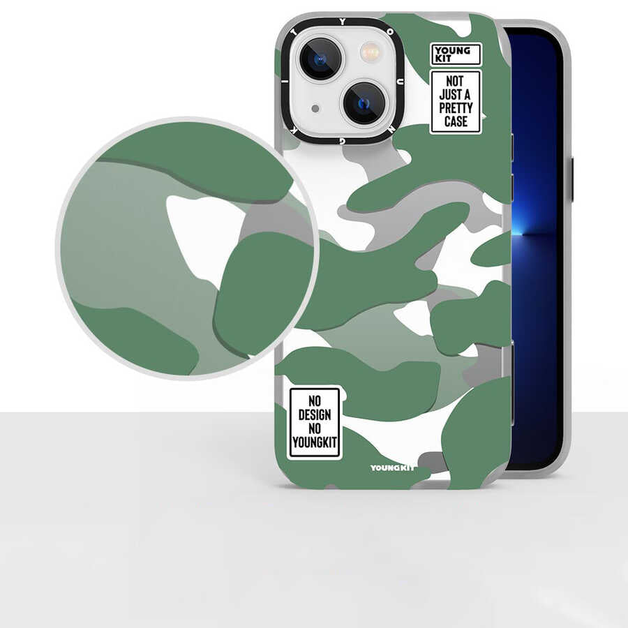 Apple iPhone 13 Case YoungKit Camouflage Series Cover Red 