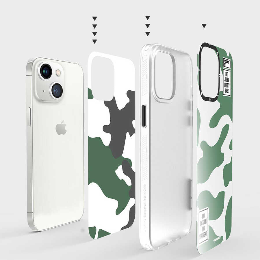 Apple iPhone 13 Case YoungKit Camouflage Series Cover Blue 