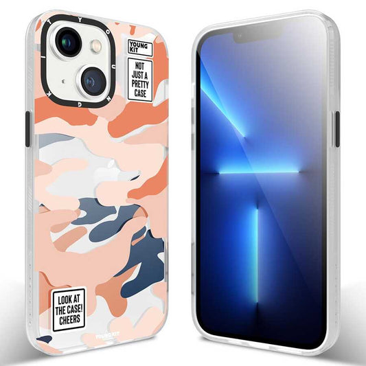 Apple iPhone 13 Case YoungKit Camouflage Series Cover Red 