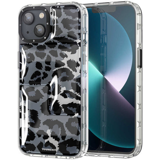 Apple iPhone 13 Case YoungKit Leopard Article Series Cover Black 