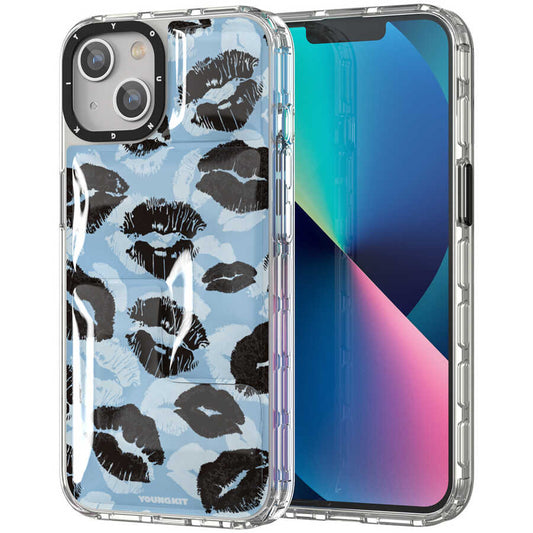 Apple iPhone 13 Case YoungKit Leopard Article Series Cover Blue 