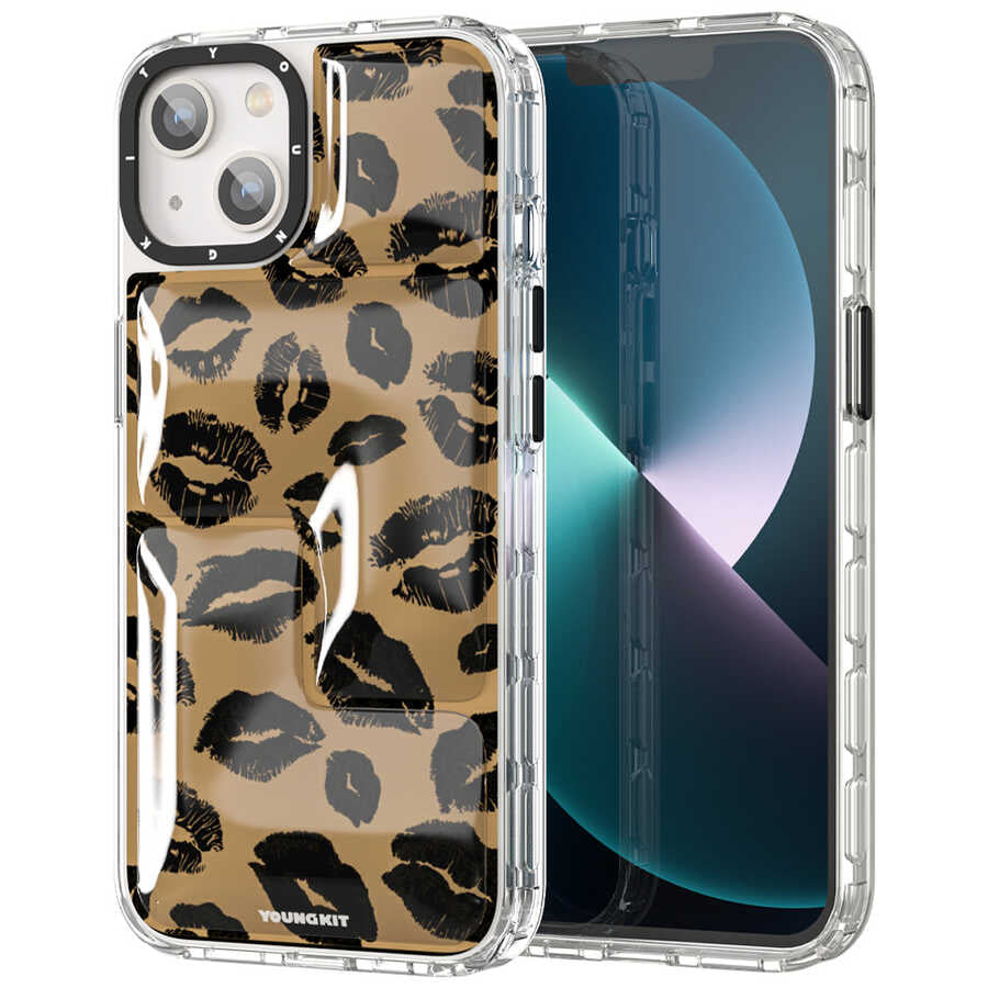 Apple iPhone 13 Case YoungKit Leopard Article Series Cover Brown 