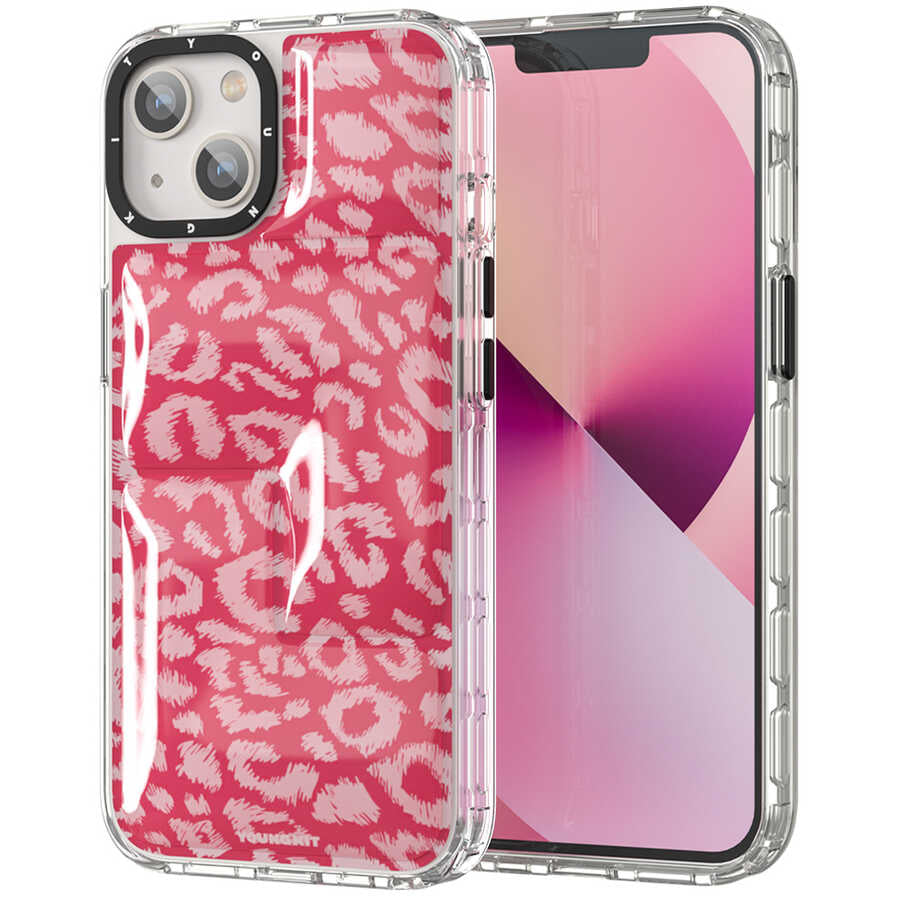 Apple iPhone 13 Case YoungKit Leopard Article Series Cover Pink 