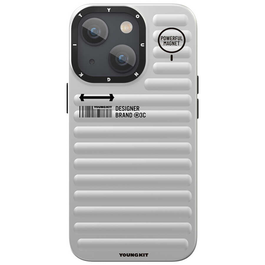 Apple iPhone 13 Case YoungKit Plain Colored Series Cover Silver 