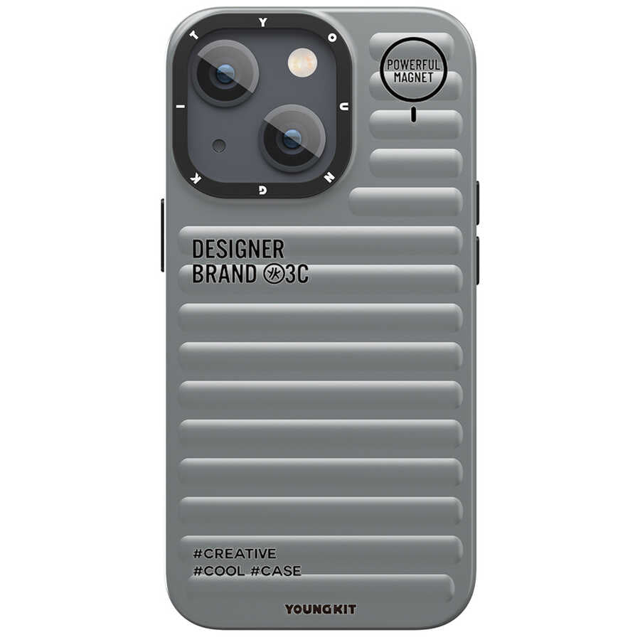 Apple iPhone 13 Case YoungKit Plain Colored Series Cover Silver 