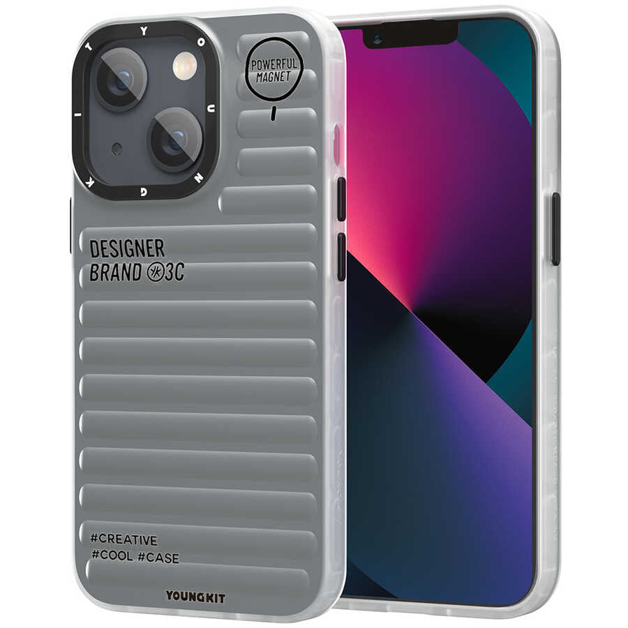 Apple iPhone 13 Case YoungKit Plain Colored Series Cover Gray 
