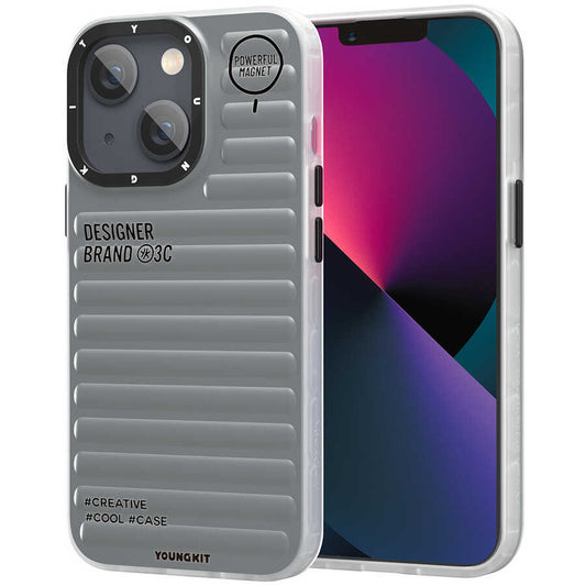 Apple iPhone 13 Case YoungKit Plain Colored Series Cover Gray 