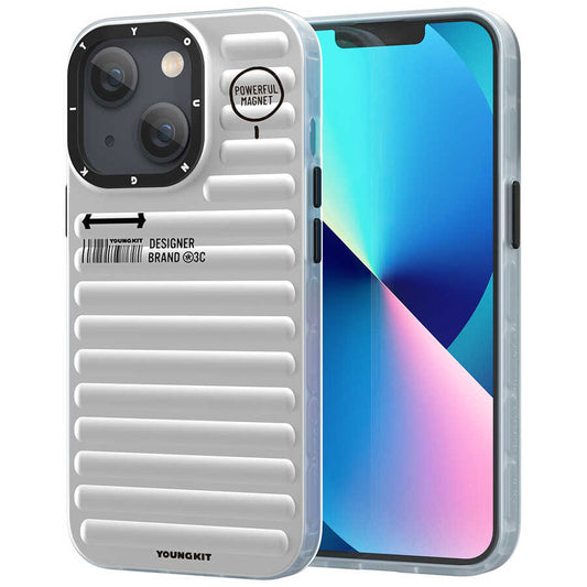 Apple iPhone 13 Case YoungKit Plain Colored Series Cover Silver 