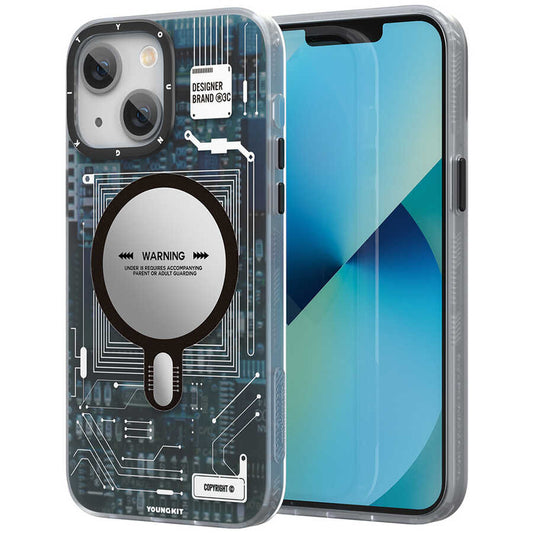 Apple iPhone 13 Case YoungKit Technology Series Cover Blue 