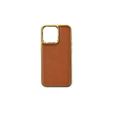 Apple iPhone 13 Mini Case Wiwu Genuine Leather Gold Calfskin Original Leather Cover Black 