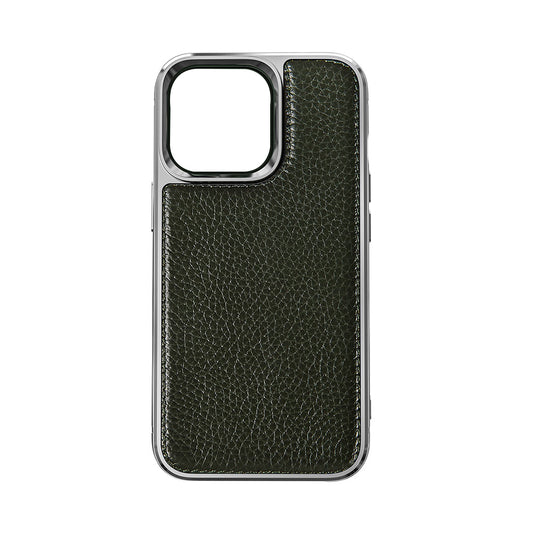 Apple iPhone 13 Mini Case Wiwu Genuine Leather Silver Calfskin Original Leather Cover Green 