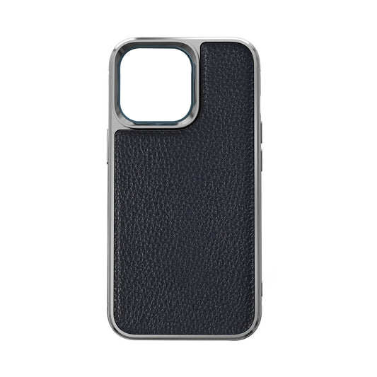 Apple iPhone 13 Mini Case Wiwu Genuine Leather Silver Calfskin Original Leather Cover Blue 