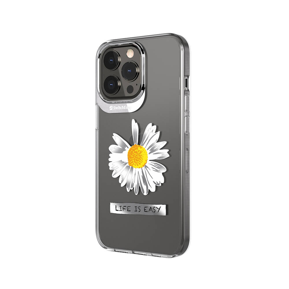 Apple iPhone 13 Pro Kılıf Çift IMD Baskılı Lisanslı Switcheasy Artist Daisy Kapak Renksiz