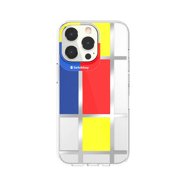 Apple iPhone 13 Pro Kılıf Çift IMD Baskılı Lisanslı Switcheasy Artist Mondrian Kapak Sarı