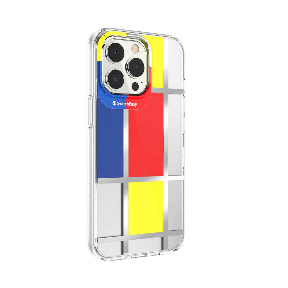 Apple iPhone 13 Pro Kılıf Çift IMD Baskılı Lisanslı Switcheasy Artist Mondrian Kapak Sarı