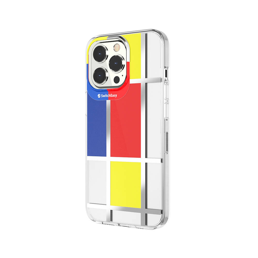 Apple iPhone 13 Pro Kılıf Çift IMD Baskılı Lisanslı Switcheasy Artist Mondrian Kapak Sarı