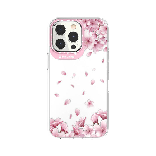 Apple iPhone 13 Pro Kılıf Çift IMD Baskılı Lisanslı Switcheasy Artist Sakura Kapak Pembe