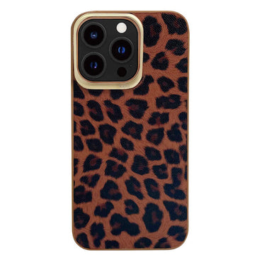 Apple iPhone 13 Pro Kılıf Kajsa Glamorous Serisi Leopard Combo Kapak Sarı