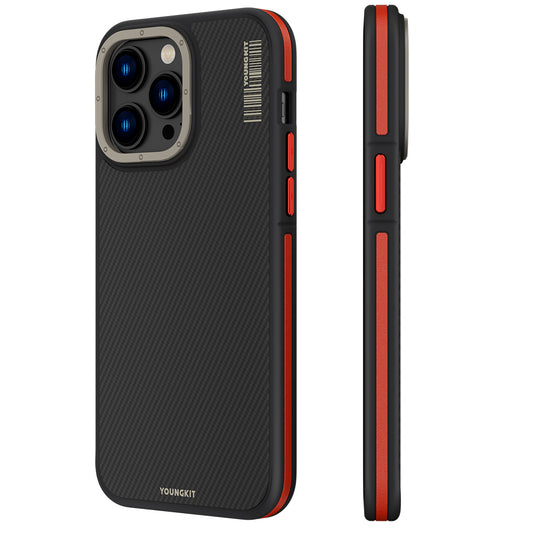 Apple iPhone 13 Pro Kılıf M-safe Şarj Özellikli YoungKit 600D Kevlar Kapak