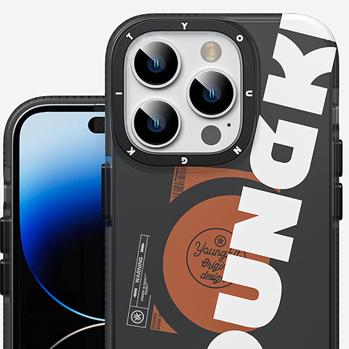 Apple iPhone 13 Pro Case M-safe Charging Feature Youngkit Binfen Series Text Themed Cover Black 