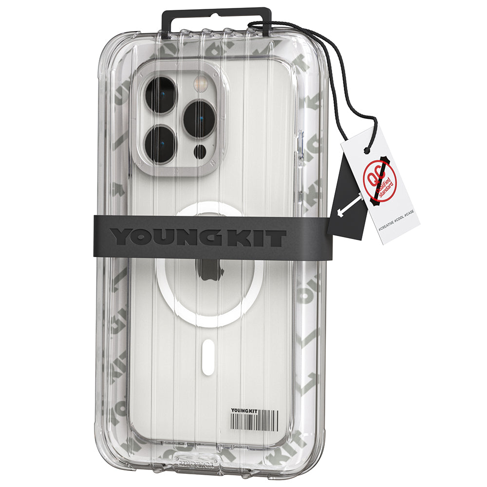 Apple iPhone 13 Pro Case M-safe Charging Feature Youngkit Colored Glaze Series Cover White 