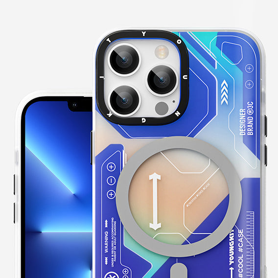 Apple iPhone 13 Pro Case M-safe Charging Feature YoungKit Metaverse Series Cover White 