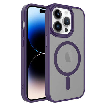 Apple iPhone 13 Pro Kılıf Mat Arka Yüzey Wireless Şarj Özellikli Zore Flet M-safe Kapak