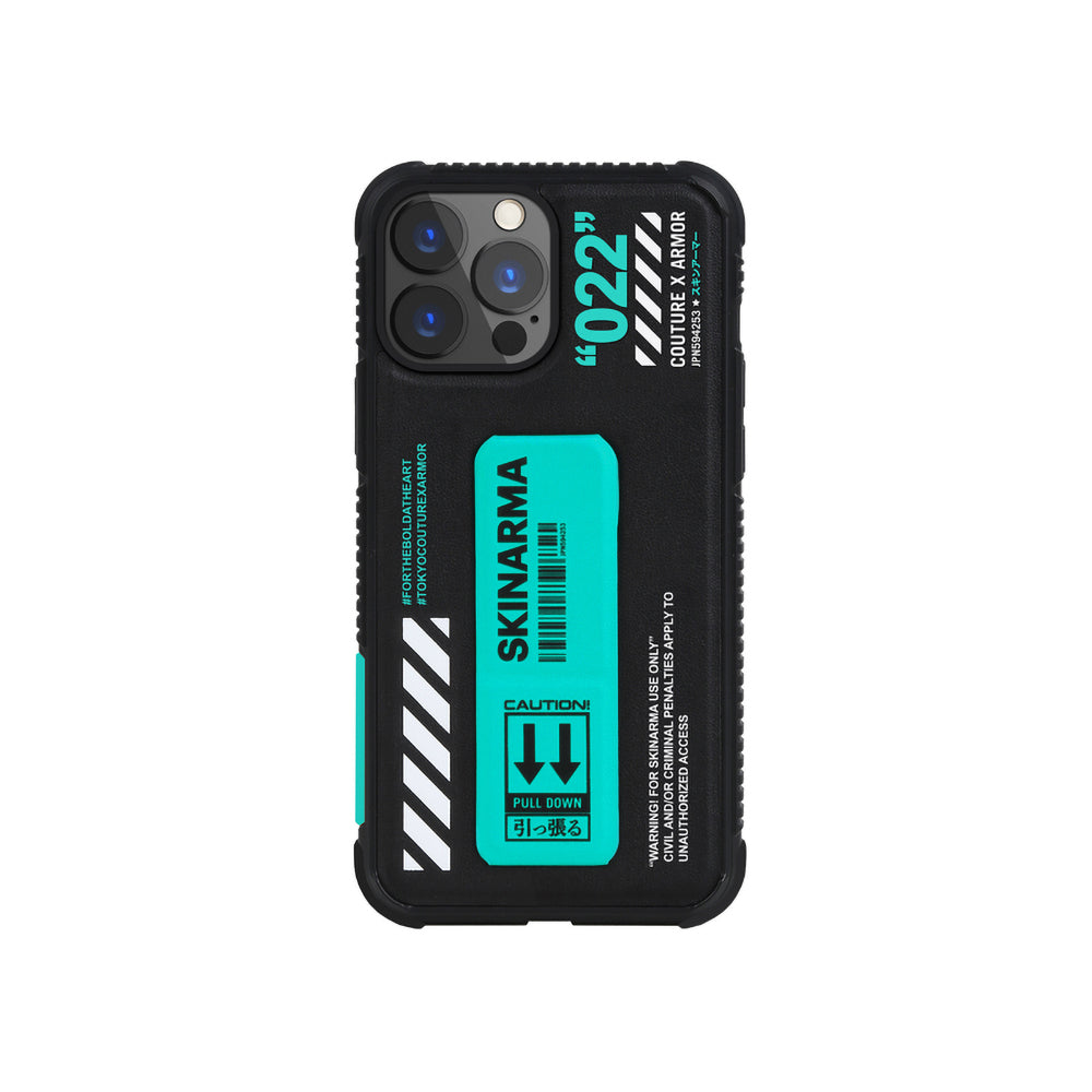 Apple iPhone 13 Pro Case SkinArma Stand Leather Look Shingoki Cover Turquoise 