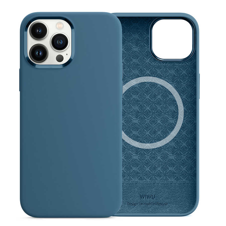 Apple iPhone 13 Pro Case Wiwu M-safe Magnetic Silicone Cover Orange 