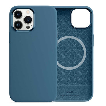 Apple iPhone 13 Pro Case Wiwu M-safe Magnetic Silicone Cover Orange 