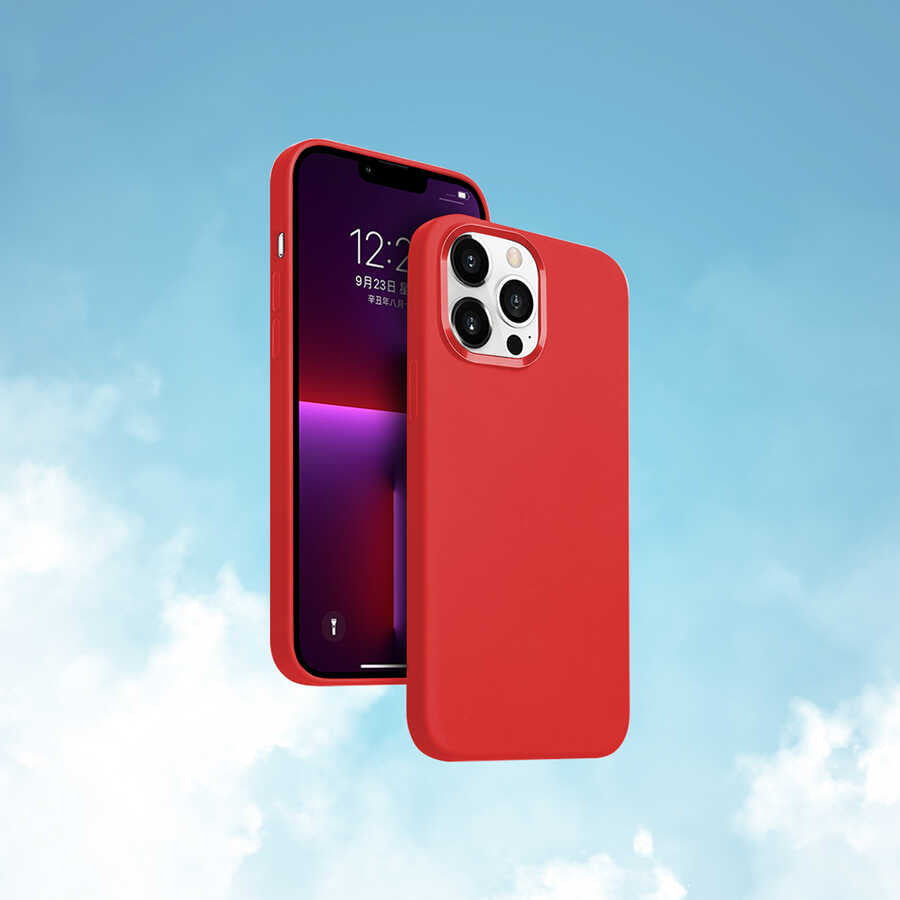 Apple iPhone 13 Pro Case Wiwu M-safe Magnetic Silicone Cover Orange 