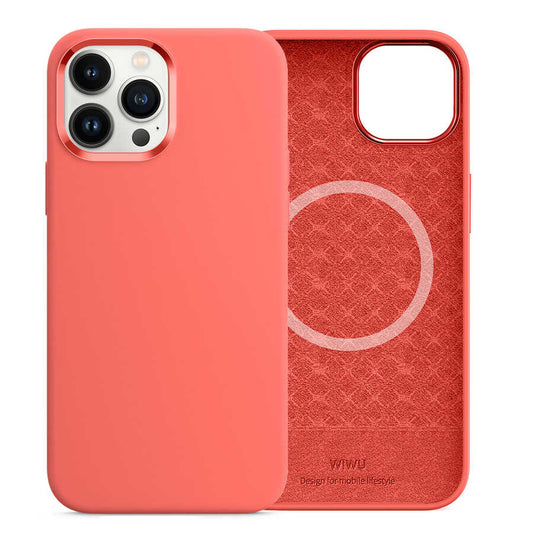 Apple iPhone 13 Pro Case Wiwu M-safe Magnetic Silicone Cover Pink 