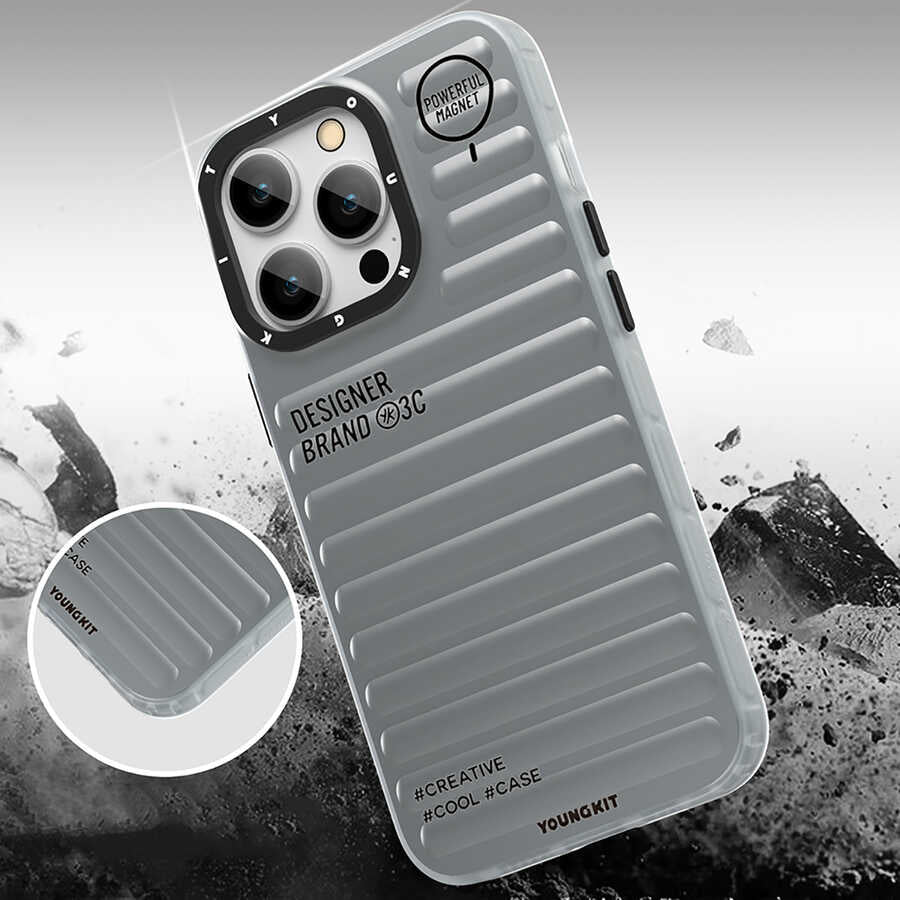 Apple iPhone 13 Pro Case YoungKit Plain Colored Series Cover Gray 