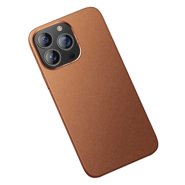 Apple iPhone 13 Pro Max Case Benks Magnetic Genuine Leather Case Brown