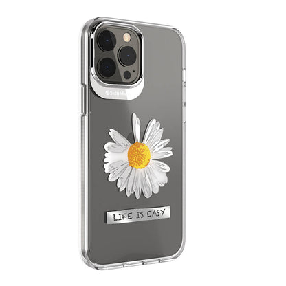 Apple iPhone 13 Pro Max Kılıf Çift IMD Baskılı Lisanslı Switcheasy Artist Daisy Kapak Renksiz
