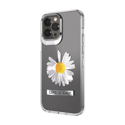 Apple iPhone 13 Pro Max Kılıf Çift IMD Baskılı Lisanslı Switcheasy Artist Daisy Kapak Renksiz