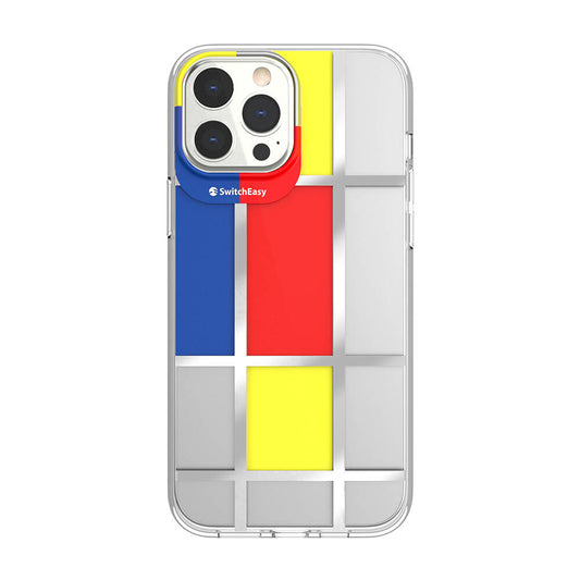 Apple iPhone 13 Pro Max Kılıf Çift IMD Baskılı Lisanslı Switcheasy Artist Mondrian Kapak Sarı
