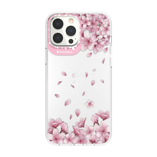 Apple iPhone 13 Pro Max Kılıf Çift IMD Baskılı Lisanslı Switcheasy Artist Sakura Kapak Pembe