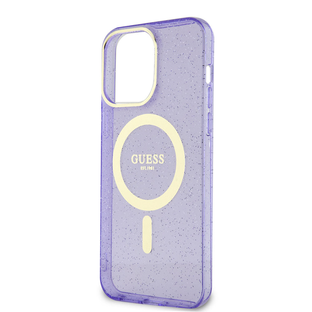 Apple iPhone 13 Pro Max Case GUESS M-safe Charging Glitter Cover Purple