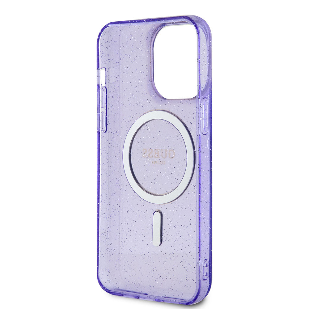Apple iPhone 13 Pro Max Case GUESS M-safe Charging Glitter Cover Purple