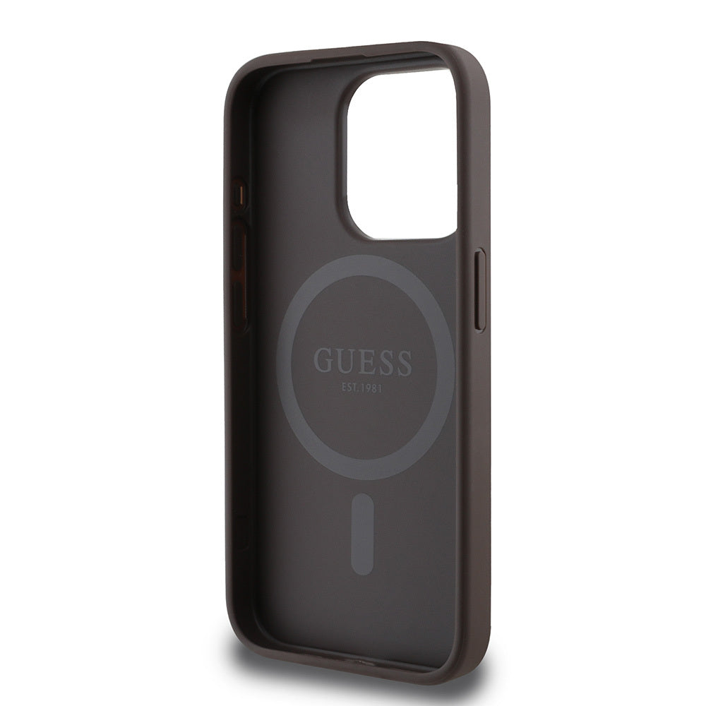 Apple iPhone 13 Pro Max Case Guess Original Licensed M-safe Charging Feature Small 4G Classic Cover Black
