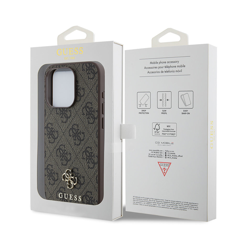 Apple iPhone 13 Pro Max Case Guess Original Licensed M-safe Charging Feature Small 4G Classic Cover Black