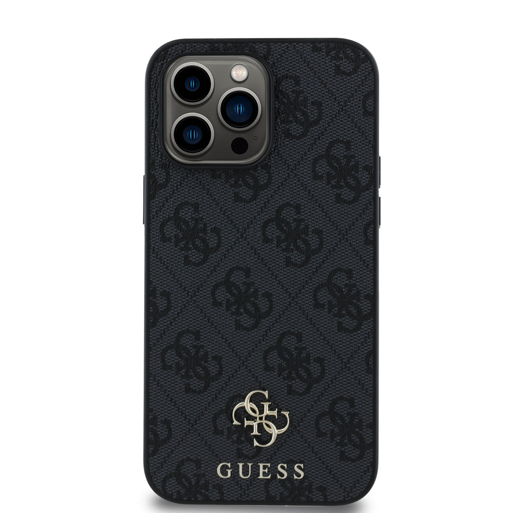 Apple iPhone 13 Pro Max Case Guess Original Licensed M-safe Charging Feature Small 4G Classic Cover Black