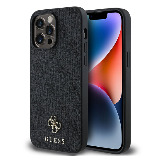 Apple iPhone 13 Pro Max Case Guess Original Licensed M-safe Charging Feature Small 4G Classic Cover Black